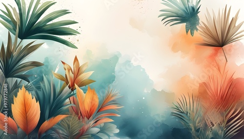 Elegant watercolor vector background design for web use