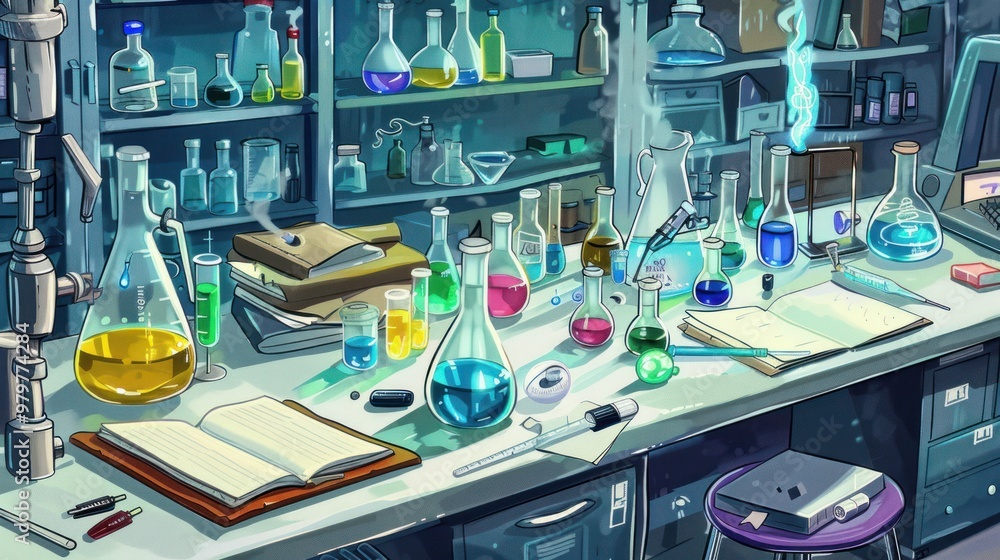 Fototapeta premium A Cartoon Laboratory
