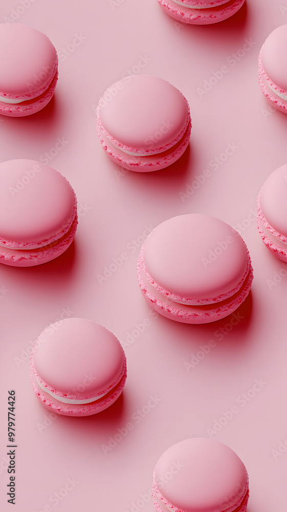 Obraz premium Seamless pattern, pink macarons pattern, isolated background, texture. 