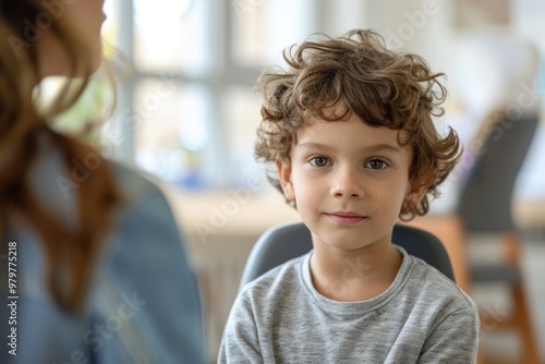 boy at a psychologist's office