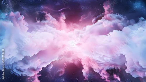 Wallpaper Mural A vibrant cosmic scene featuring swirling clouds of pink, purple, and blue against a starry background. Torontodigital.ca