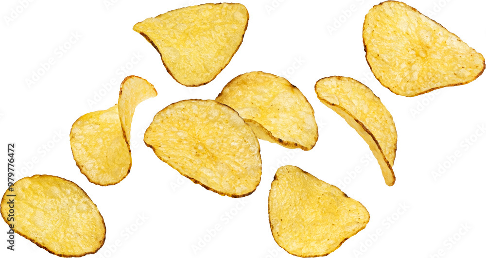 Kettle potato chips isolated on white background Kettle potato chips isolated on white background