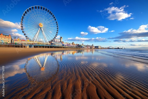 Blackpool's Big Wheel on Central Pier, providing stunning views of the town and coast photo