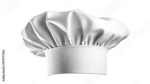 A classic white chef hat, symbol of culinary expertise, perfect for restaurant or cooking-related themes. photo