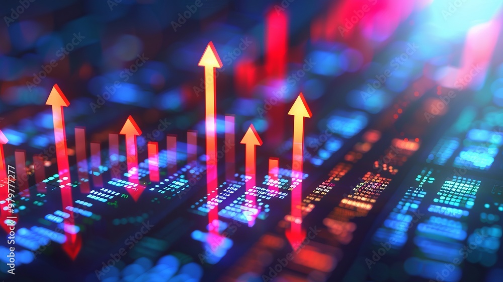 illustration of arrow up market stocks background concept illustration of arrow up market stocks background concept