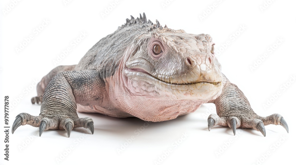 Obraz premium A lizard is laying on its back with its mouth open