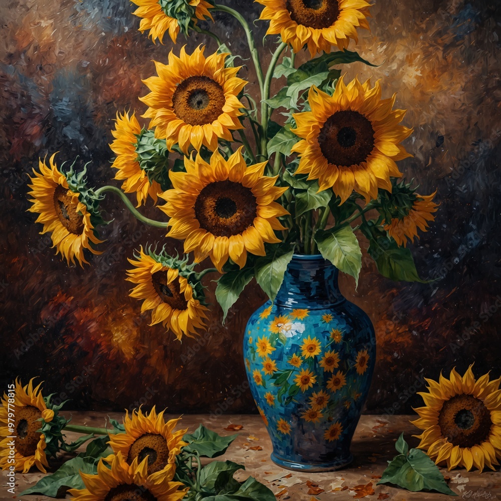 still life with sunflowers