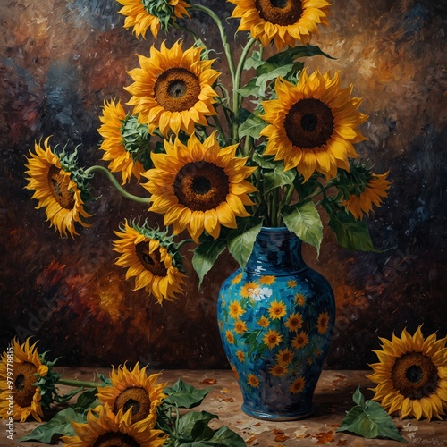 still life with sunflowers