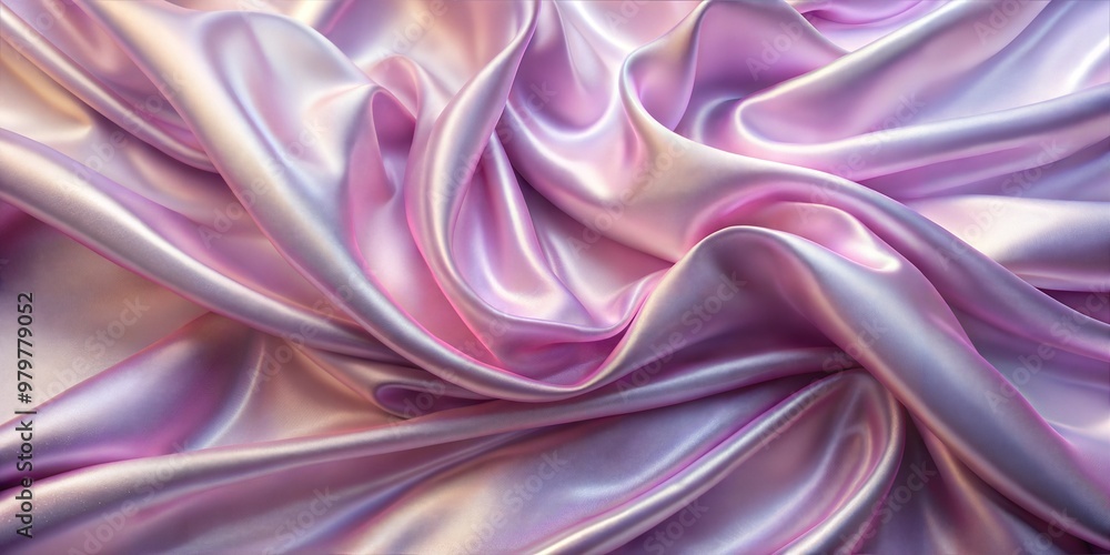 Obraz premium The soft silk fabric showcases delicate waves of pink and lavender hues, glistening subtly
