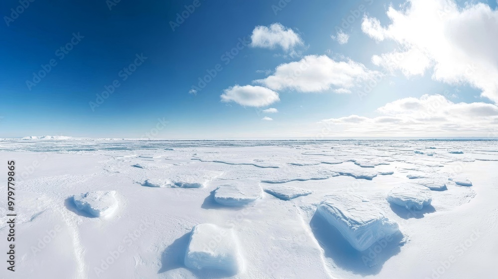 Frozen Arctic ocean, biting cold, polar expanse. Frozen Arctic ocean, biting cold, polar expanse.