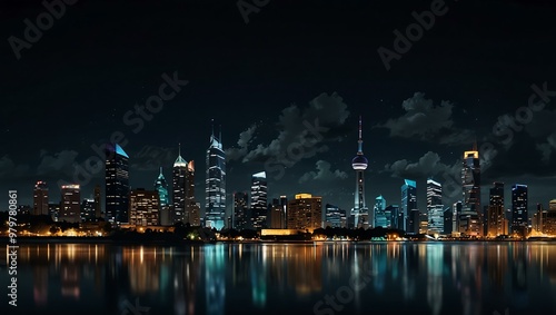 Night cityscape scene