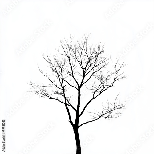 minimalist line art of a tree with no leaves