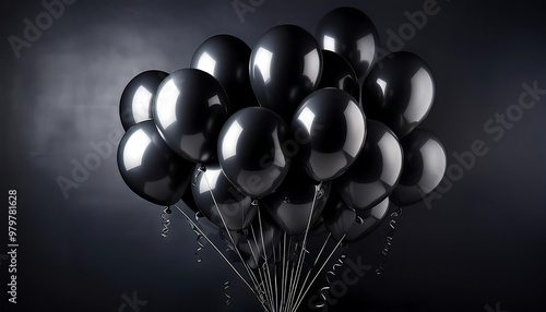  Bunch of black balloons – A set of floating black balloons, commonly used in Black Friday o_1(148) photo