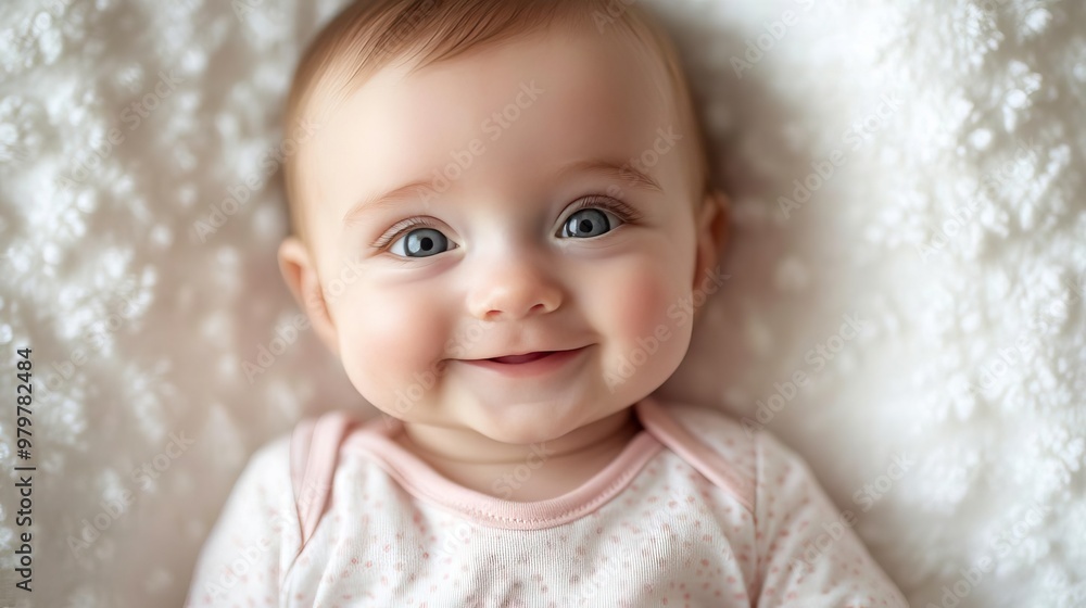 Adorable baby smiling on a soft blanket, capturing pure joy and innocence in a beautiful moment. Adorable baby smiling on a soft blanket, capturing pure joy and innocence in a beautiful moment.