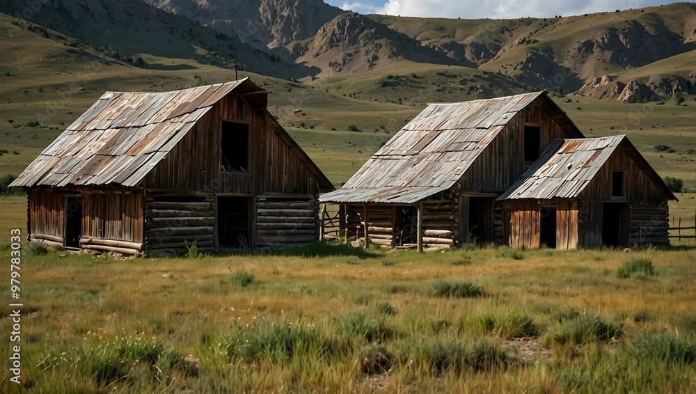 Old barns left behind on a deserted Twin Lakes ranch. Old barns left behind on a deserted Twin Lakes ranch.