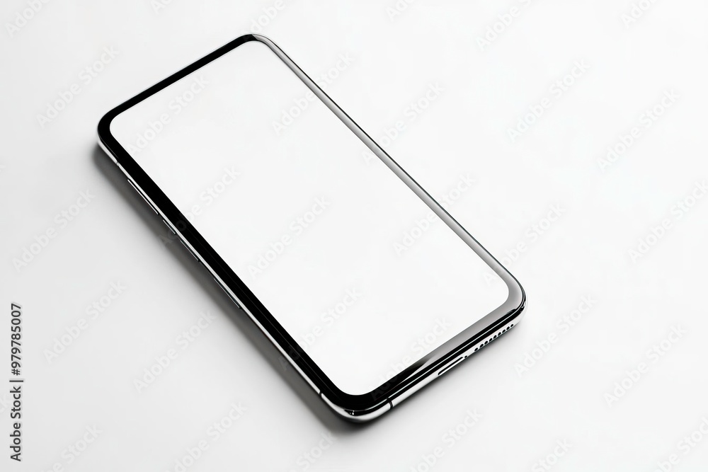 Modern smartphone on white background, ideal for showcasing digital technology, design, and communication trends. Modern smartphone on white background, ideal for showcasing digital technology, design, and communication trends.