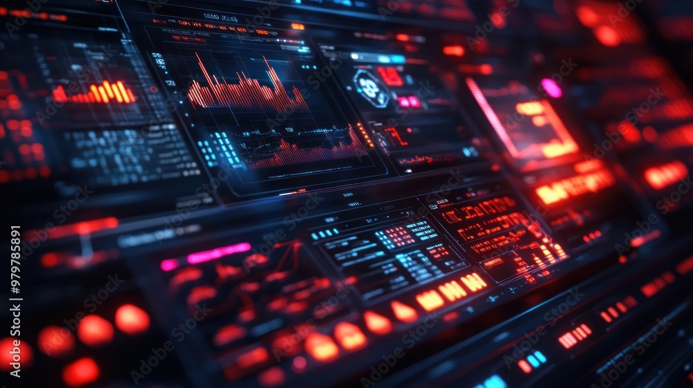 A futuristic financial interface, emphasizing digital finance and data visualization with modern technology. A futuristic financial interface, emphasizing digital finance and data visualization with modern technology.