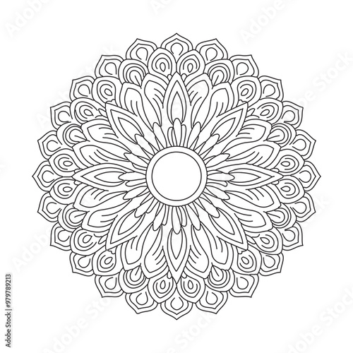 Circular pattern in the form of a mandala. Henna tattoos mandala. Mehndi style. Decorative pattern in oriental style. Ornamental luxury mandala pattern .