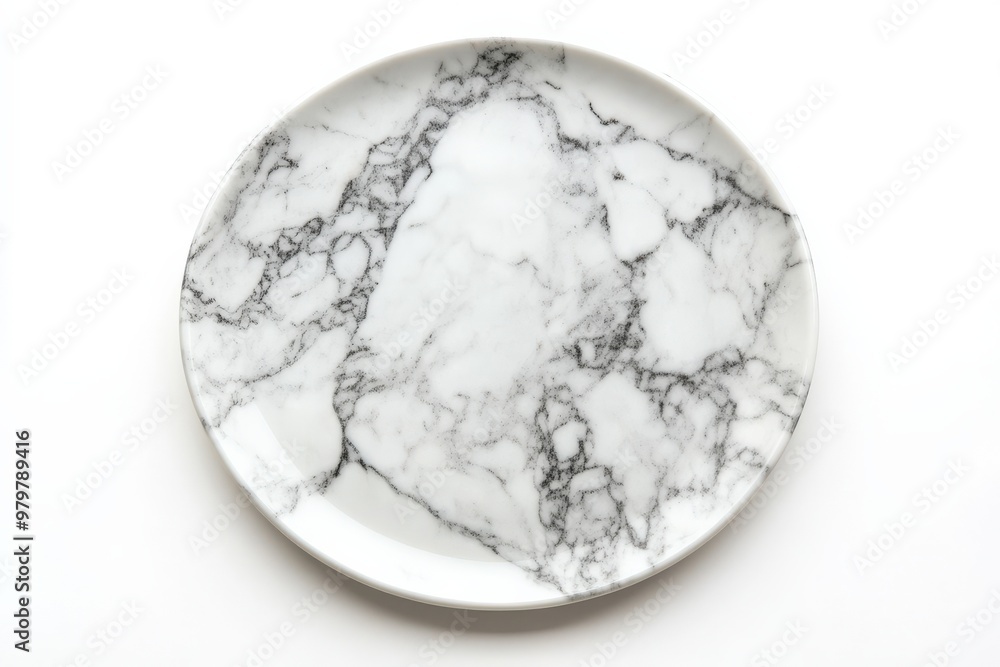 Marble Plate Isolated on White Background. Clean and Bright Concept for Cooking Marble Plate Isolated on White Background. Clean and Bright Concept for Cooking