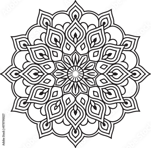 Circular pattern in the form of a mandala. Henna tattoos mandala. Mehndi style. Decorative pattern in oriental style. Ornamental luxury mandala pattern .