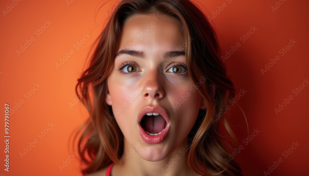 Attractive female's expression on a plain background. A wonderful depiction of beauty and charm. Attractive female's expression on a plain background. A wonderful depiction of beauty and charm.