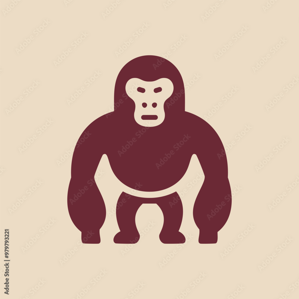 Simple minimalist animal gorilla vector silhouette Simple minimalist animal gorilla vector silhouette