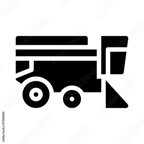 combine harvester glyph icon