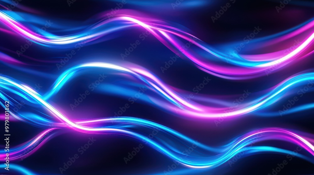 Vibrant waves of neon light create a mesmerizing abstract background, perfect for digital art and modern design projects. Vibrant waves of neon light create a mesmerizing abstract background, perfect for digital art and modern design projects.