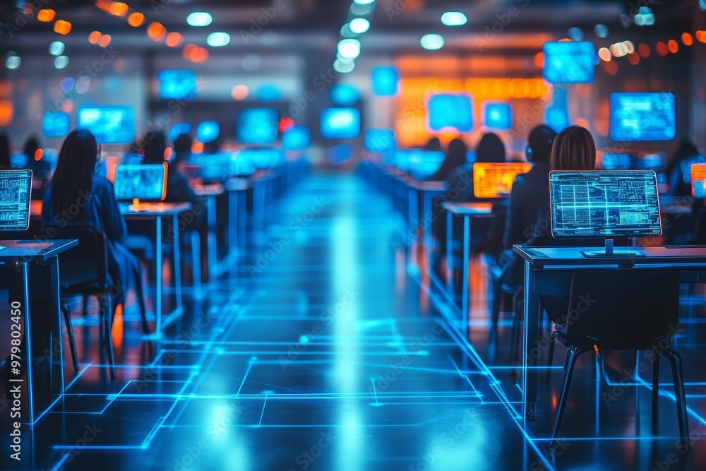 Fototapeta premium The Digital Classroom, Digital Education and E learning