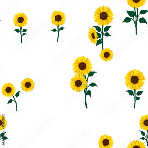 Obraz na płótnie set of sunflowers and flowers w salonie