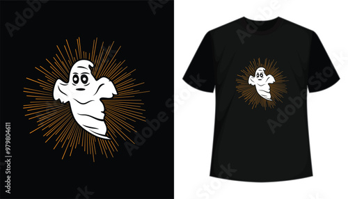 Line art with boo t-shirt