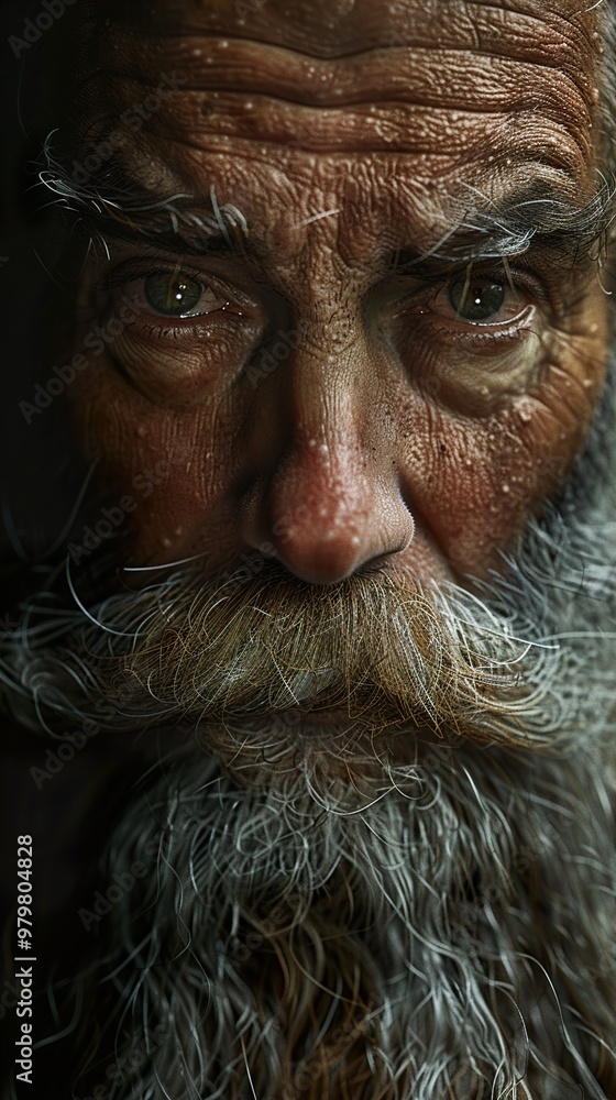 Close-up Portrait of a Man with a Long White Beard Close-up Portrait of a Man with a Long White Beard