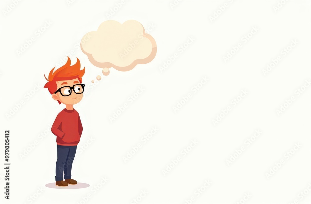 Thoughtful Guy and Cloud for Text Thoughtful Guy and Cloud for Text