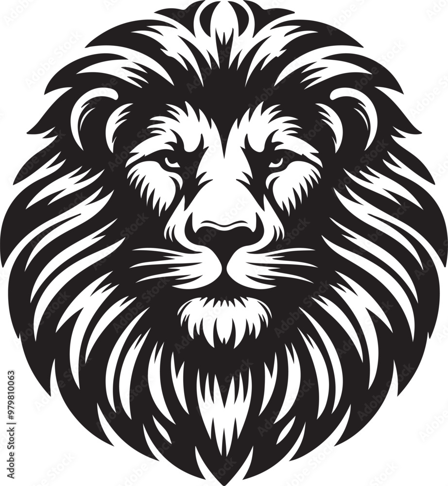 Fototapeta premium a lion head silhouette vector art illustration