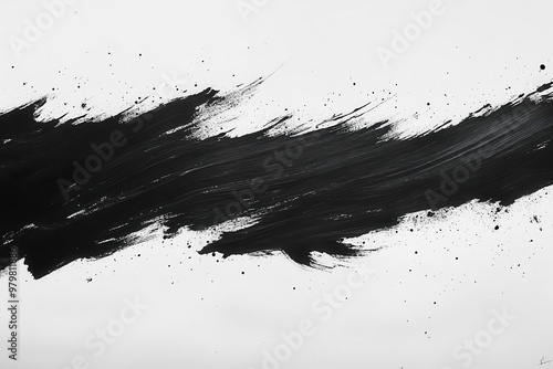 Obraz na płótnie dramatic black ink splatter on pristine white canvas creating bold calligraphic strokes reminiscent of japanese sumie art textured edges and subtle gradients add depth and movement w salonie