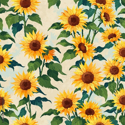 Obraz na płótnie seamless floral pattern w salonie