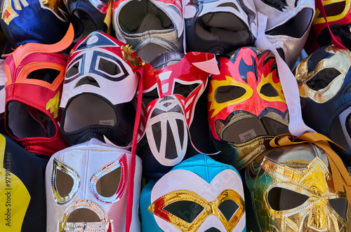 Essence of Lucha Libre: Vibrant Masks on Cholula's Streets