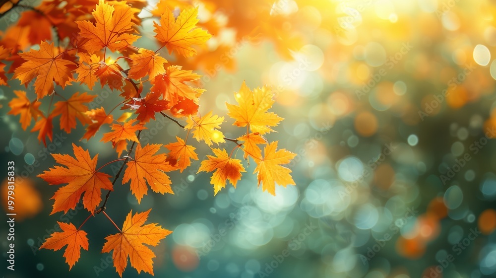 Vibrant Autumn Leaves Glowing in Sunlight, creating a beautiful and serene ambiance Vibrant Autumn Leaves Glowing in Sunlight, creating a beautiful and serene ambiance