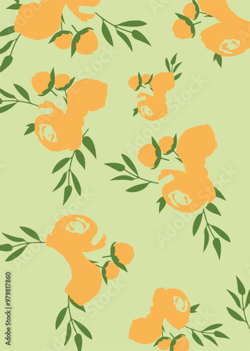 Wallpaper Mural Flowers seamless pattern. vector illustration. Abstract flowers, floral vector with leaves Torontodigital.ca