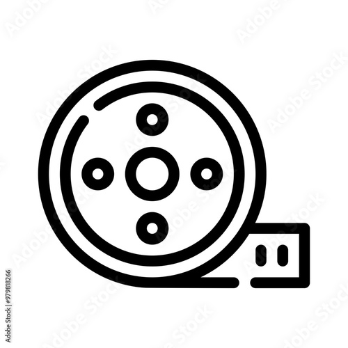film projector reel line icon