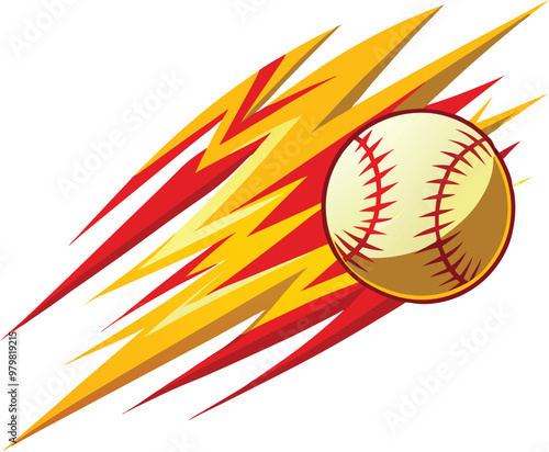 Baseball stylized t shirt design representing motion. AI generative.