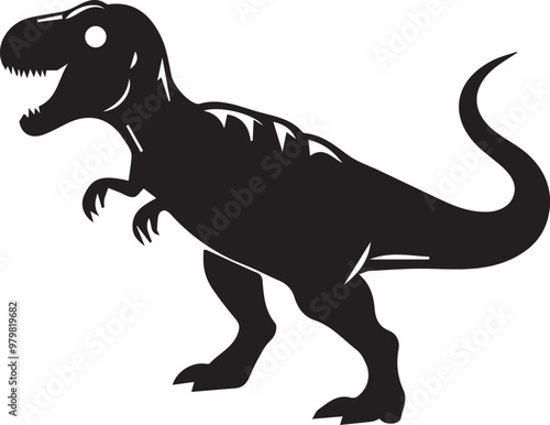 Tyrannosaurus black silhouette clip art sketch