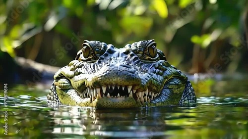 alligator in the water, crocodile in water
