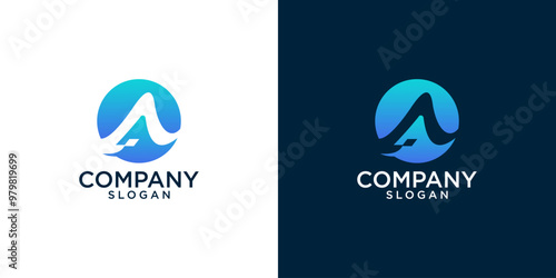 initials al monogram logo design vector	