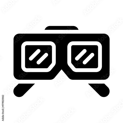 3D glasses glyph icon