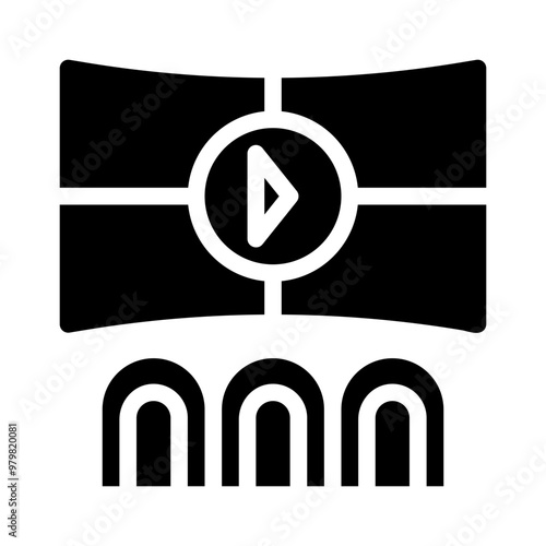 cinema screen glyph icon