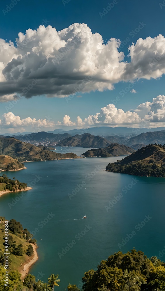 Panoramic view of Calima Lake, Cali, Colombia Panoramic view of Calima Lake, Cali, Colombia