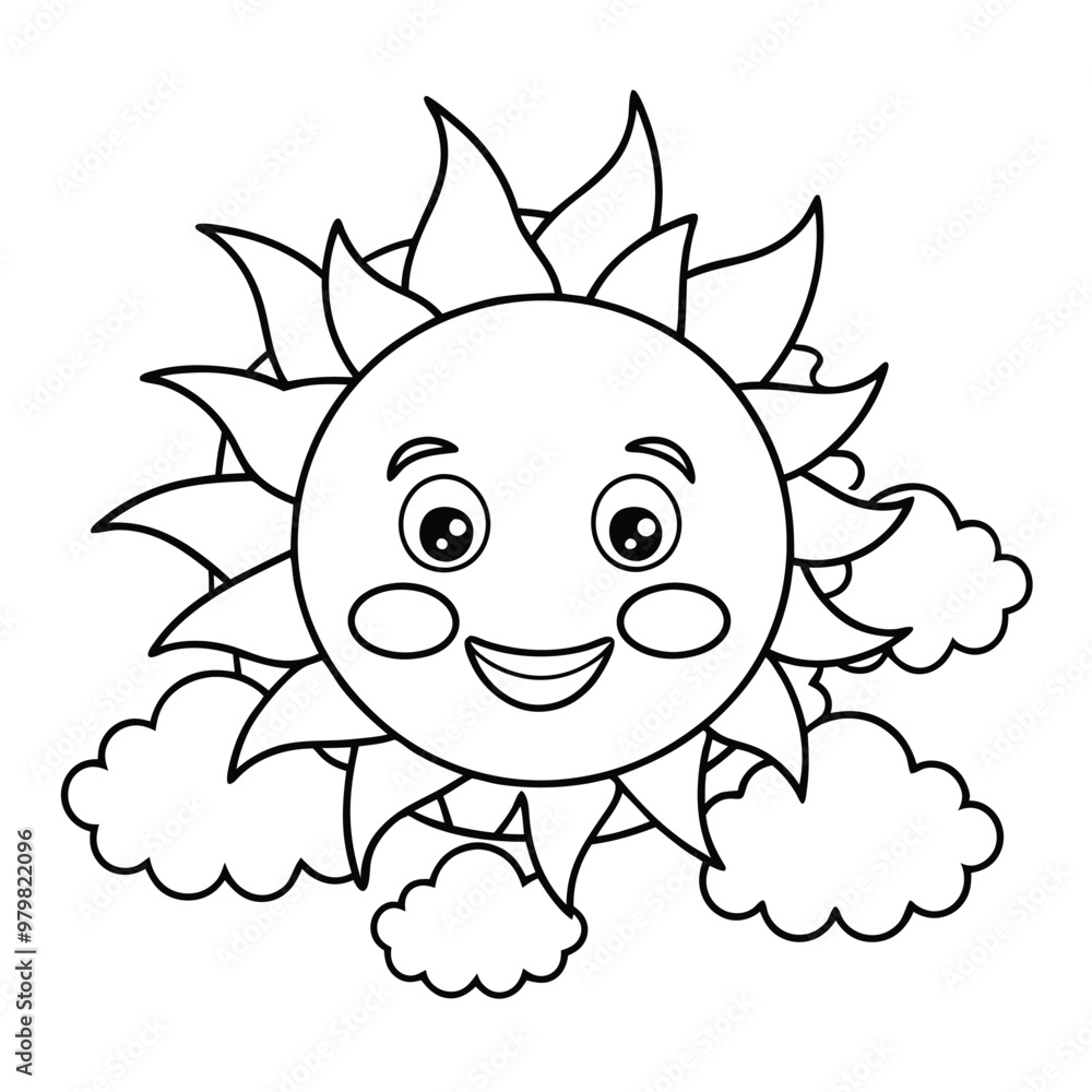 Fototapeta premium Hand drawn kawaii coloring book