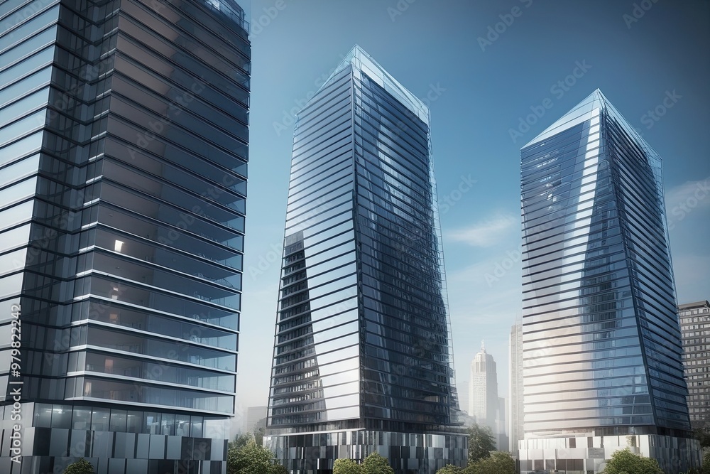 Sleek Urban Three-Dimensional Design of Angular Cityscape Blocks