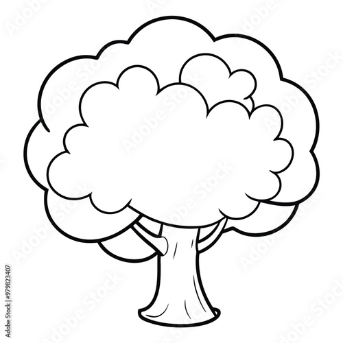 A drawing of a tree with a smiling  face